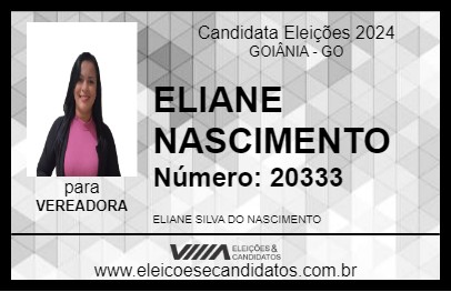 Candidato ELIANE NASCIMENTO 2024 - GOIÂNIA - Eleições