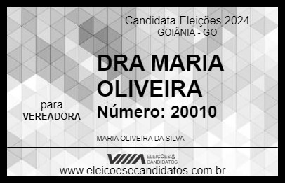 Candidato DRA MARIA OLIVEIRA 2024 - GOIÂNIA - Eleições