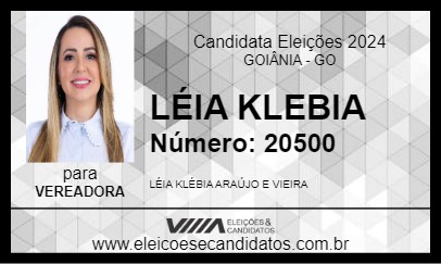 Candidato LÉIA KLEBIA 2024 - GOIÂNIA - Eleições