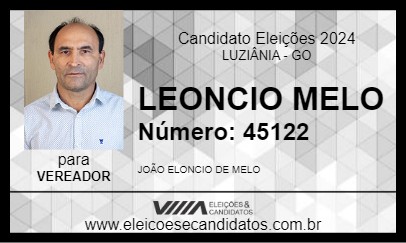 Candidato LEONCIO MELO 2024 - LUZIÂNIA - Eleições