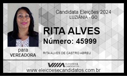 Candidato RITA ALVES 2024 - LUZIÂNIA - Eleições