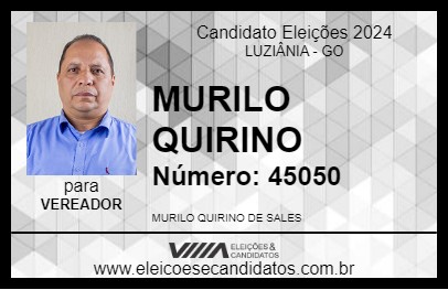 Candidato MURILO QUIRINO 2024 - LUZIÂNIA - Eleições