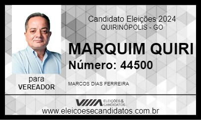 Candidato MARQUIM QUIRI 2024 - QUIRINÓPOLIS - Eleições