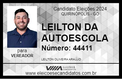 Candidato LEILTON DA AUTOESCOLA 2024 - QUIRINÓPOLIS - Eleições