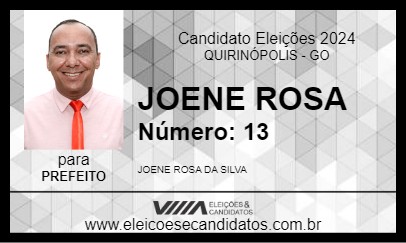 Candidato JOENE ROSA 2024 - QUIRINÓPOLIS - Eleições