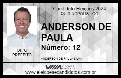 Candidato ANDERSON DE PAULA 2024 - QUIRINÓPOLIS - Eleições