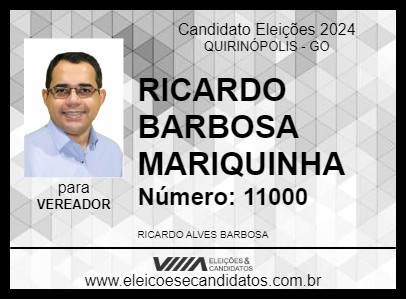 Candidato RICARDO BARBOSA MARIQUINHA 2024 - QUIRINÓPOLIS - Eleições