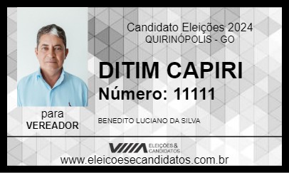 Candidato DITIM CAPIRI 2024 - QUIRINÓPOLIS - Eleições