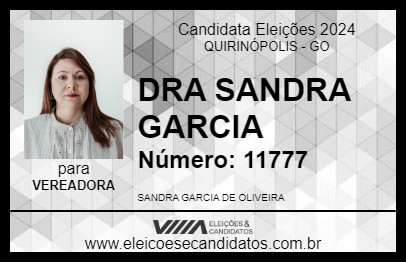 Candidato DRA SANDRA GARCIA 2024 - QUIRINÓPOLIS - Eleições