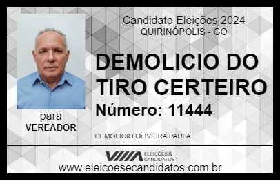 Candidato DEMOLICIO DO TIRO CERTEIRO 2024 - QUIRINÓPOLIS - Eleições