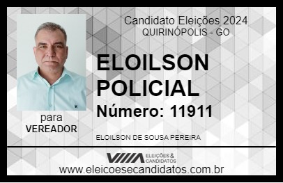 Candidato ELOILSON POLICIAL 2024 - QUIRINÓPOLIS - Eleições