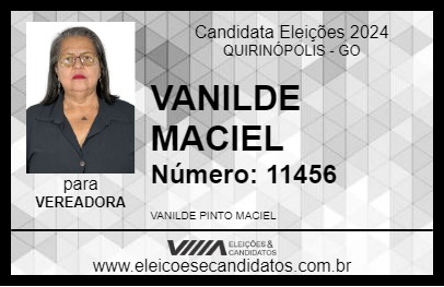 Candidato VANILDE MACIEL 2024 - QUIRINÓPOLIS - Eleições