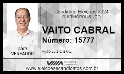 Candidato VAITO CABRAL 2024 - QUIRINÓPOLIS - Eleições