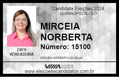 Candidato MIRCEIA NORBERTA 2024 - QUIRINÓPOLIS - Eleições