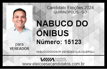 Candidato NABUCO DO ÔNIBUS 2024 - QUIRINÓPOLIS - Eleições