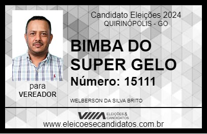 Candidato BIMBA DO SUPER GELO 2024 - QUIRINÓPOLIS - Eleições