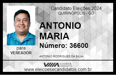 Candidato ANTONIO MARIA 2024 - QUIRINÓPOLIS - Eleições