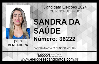 Candidato SANDRA DA SAÚDE 2024 - QUIRINÓPOLIS - Eleições