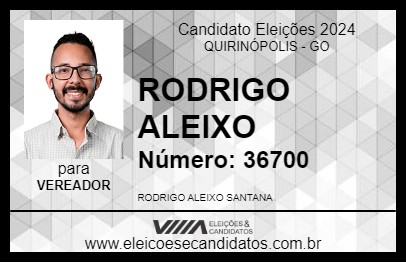 Candidato RODRIGO ALEIXO 2024 - QUIRINÓPOLIS - Eleições