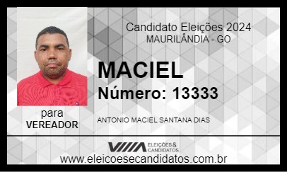 Candidato MACIEL 2024 - MAURILÂNDIA - Eleições