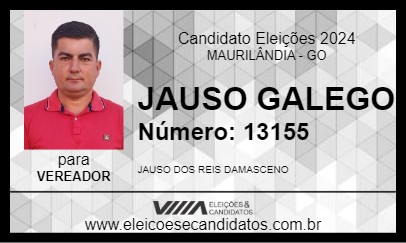 Candidato JAUSO GALEGO 2024 - MAURILÂNDIA - Eleições