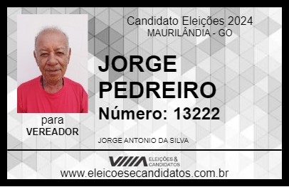 Candidato JORGE PEDREIRO 2024 - MAURILÂNDIA - Eleições