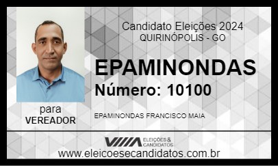 Candidato EPAMINONDAS 2024 - QUIRINÓPOLIS - Eleições