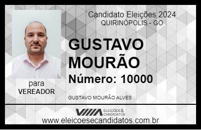 Candidato GUSTAVO MOURÃO 2024 - QUIRINÓPOLIS - Eleições