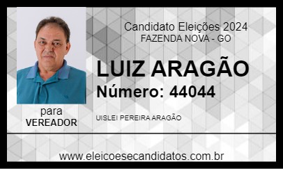 Candidato LUIZ ARAGÃO 2024 - FAZENDA NOVA - Eleições