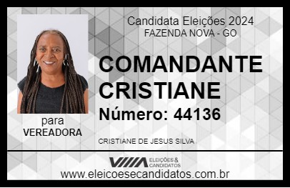 Candidato COMANDANTE CRISTIANE 2024 - FAZENDA NOVA - Eleições