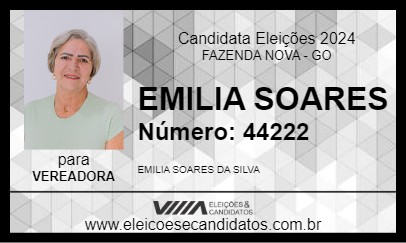 Candidato EMILIA SOARES 2024 - FAZENDA NOVA - Eleições