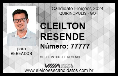 Candidato CLEILTON RESENDE 2024 - QUIRINÓPOLIS - Eleições