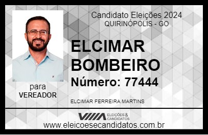 Candidato ELCIMAR BOMBEIRO 2024 - QUIRINÓPOLIS - Eleições