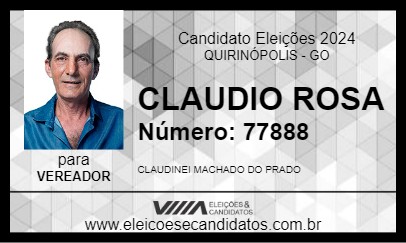 Candidato CLAUDIO ROSA 2024 - QUIRINÓPOLIS - Eleições