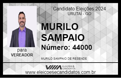 Candidato MURILO SAMPAIO 2024 - URUTAÍ - Eleições