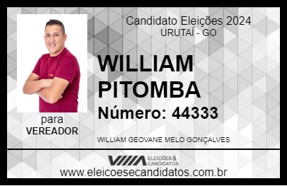 Candidato WILLIAM PITOMBA 2024 - URUTAÍ - Eleições