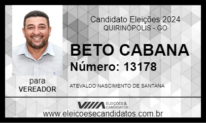 Candidato BETO CABANA 2024 - QUIRINÓPOLIS - Eleições