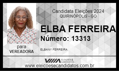 Candidato ELBA FERREIRA 2024 - QUIRINÓPOLIS - Eleições