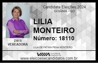 Candidato LILIA MONTEIRO 2024 - GOIÂNIA - Eleições