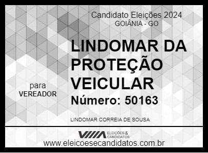 Candidato LINDOMAR DA PROTEÇÃO VEICULAR 2024 - GOIÂNIA - Eleições