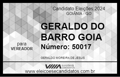 Candidato GERALDO DO BAIRRO GOIA 2024 - GOIÂNIA - Eleições