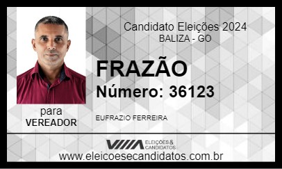 Candidato FRAZÃO 2024 - BALIZA - Eleições