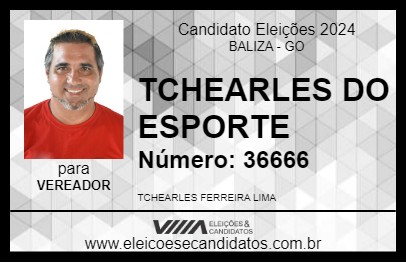 Candidato TCHEARLES DO ESPORTE 2024 - BALIZA - Eleições