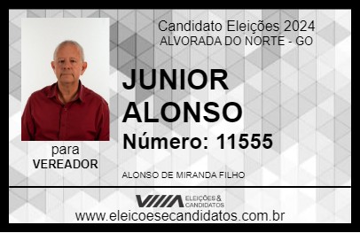 Candidato JUNIOR ALONSO 2024 - ALVORADA DO NORTE - Eleições