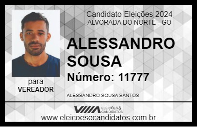 Candidato ALESSANDRO SOUSA 2024 - ALVORADA DO NORTE - Eleições