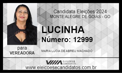 Candidato LUCINHA 2024 - MONTE ALEGRE DE GOIÁS - Eleições