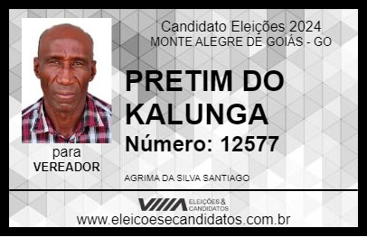 Candidato PRETIM DO KALUNGA 2024 - MONTE ALEGRE DE GOIÁS - Eleições