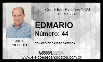 Candidato EDMARIO 2024 - CERES - Eleições