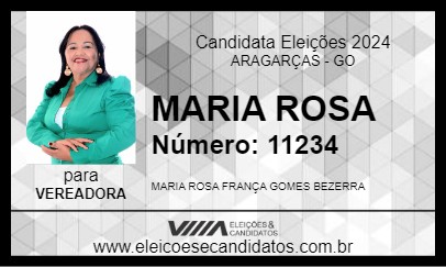 Candidato MARIA ROSA 2024 - ARAGARÇAS - Eleições