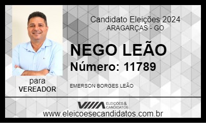 Candidato NEGO LEÃO 2024 - ARAGARÇAS - Eleições